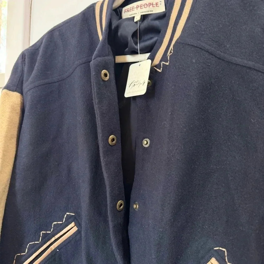 NWT Free People Home Run Varsity Bomber Jacket - Picture 11 of 16